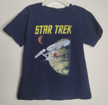 Star Trek Boys Starship Graphic Tee Shirt Kids Sz 5 6 Sci-fi Space Short... - £11.70 GBP