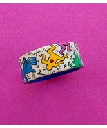 Painted wood Resin Bracelet bangle inspired by Keith Haring Art Jewelry ... - £45.94 GBP