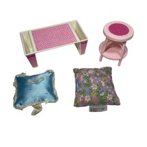 Vintage Barbie 1980s Home Decor Accessories Pillows Tray Stool 4 Pc - £6.72 GBP