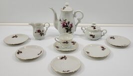 Q) Incomplete Vintage Lavender Moss Rose Bone China Tea Demitasse Cup Po... - $69.29