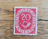 Germany Stamp Deutsche Bundespost Horn 20D Used Red - $1.89