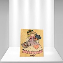 Vintage 1996 Hero Arts Wood Mounted Rubber Stamp &quot;Garden Gal&quot; - £6.36 GBP