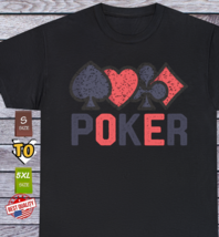 Las Vegas Gambler Poker T Shirt, Vintage Old School Casino Clothing Tee - $17.99+
