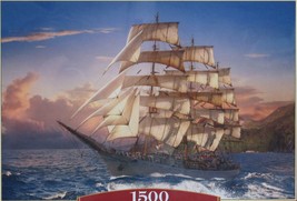 Castorland Sailing at Sunset 1500 pc Jigsaw Puzzle Ocean Clipper Ship Ca... - $21.77
