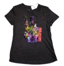 NEW Modern Lux Women&#39;s T-Shirt Top XS Charcoal Gray Peace NWT - £7.84 GBP