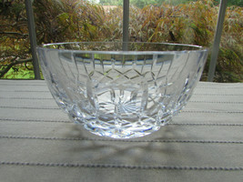CRYSTAL GLASS 6&quot; BY 3.25&quot; BOWL DARTED AND DIAMOND BLOCK PATTERN - £11.83 GBP