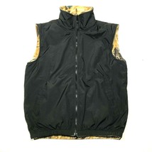 Cabelas Hunting Vest Mens M Black Camouflage Camo Reversible Black Full Zip - £29.37 GBP
