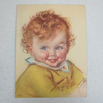 Vintage 1930s Maud Tousey Fangel Baby Litho Print Tousel Top Boy Yellow GP 5842 - £23.59 GBP