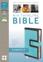 NIV, Thinline Bible, Compact, Imitation Leather, Blue/Brown, Red Letter Edition  - £27.32 GBP