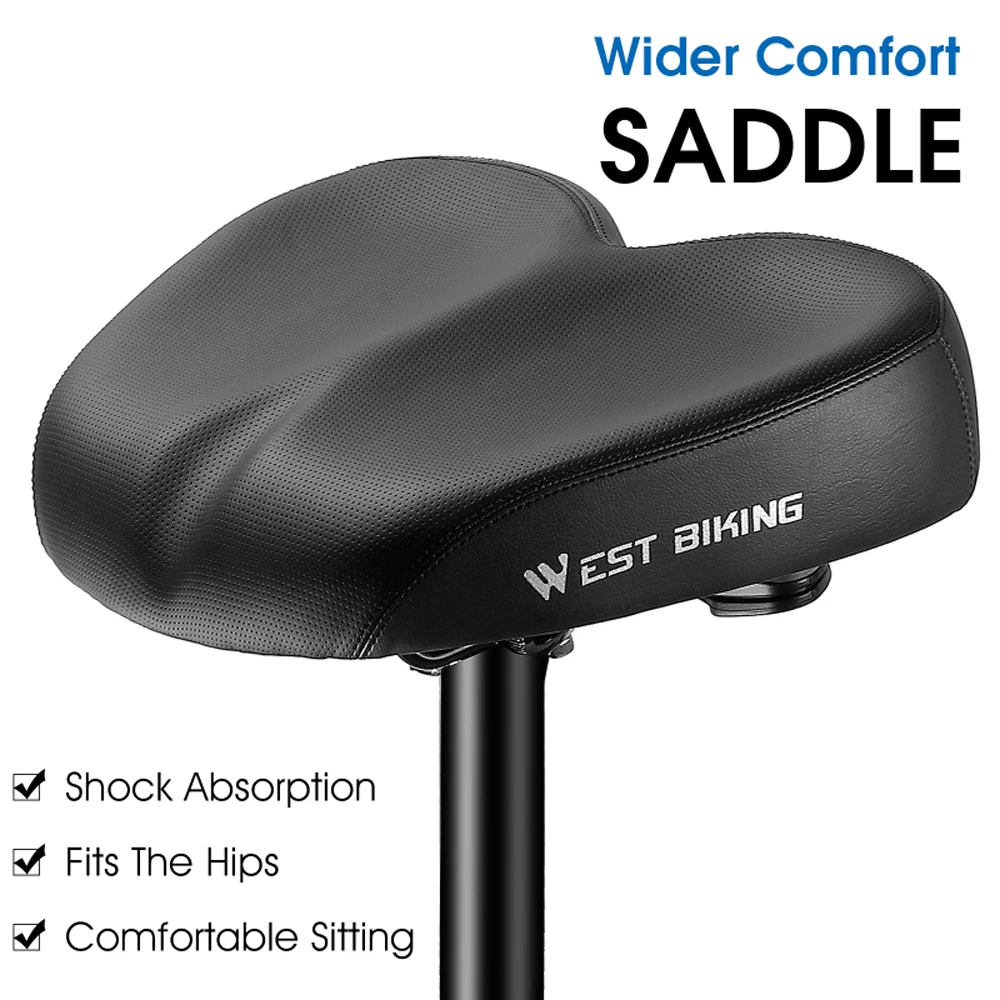 WEST BI Ergonomic Bicycle Saddle Soft Widen Thicken Road Bike Cushion Long Dista - £99.28 GBP