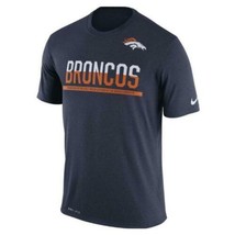 Nike Men&#39;s Denver Broncos Dri-Fit Practice Short Sleeve T-Shirt Navy Blue Medium - £22.41 GBP