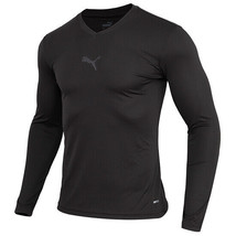 Puma TeamGoal Baselayer Tee LS Men&#39;s Soccer Top Sport Trainig Black NWT 65877703 - £33.99 GBP