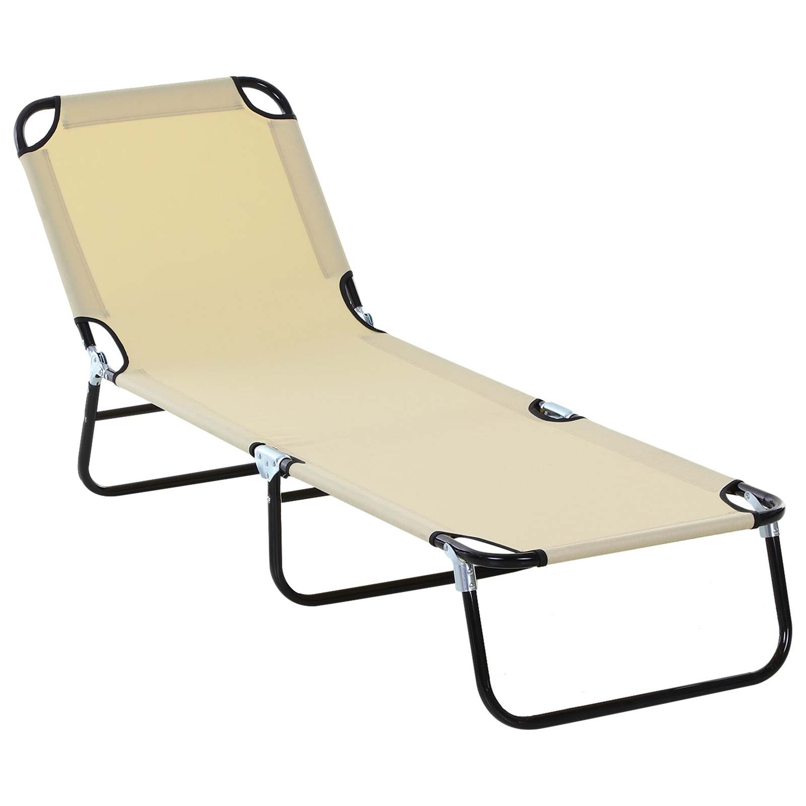 Tanning Chaise Lounge: 5-Position Recline, Beige - $99.99