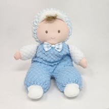 10&quot; Vintage Eden Baby Blue Boy Doll Waffle Brown Hair Stuffed Animal Plush Toy - £82.77 GBP
