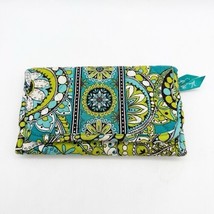 Vera Bradley large wallet mod Green blue floral Quilted Tri Fold - $19.99