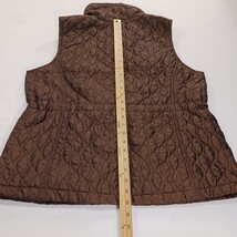 Hannah RN#45749 Women's Brown Button-Up Sleeveless Puffer Vest Size Large  image 7
