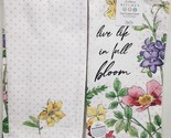 Set of 2 Dal Purpose Printed Towels(16&quot;x26&quot;) FLOWERS,LIVE LIFE IN FULL B... - $14.84