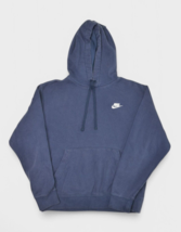 Nike Sweatshirt Mens M Blue Club Fleece Hoodie Pullover Swoosh Logo Athl... - £14.85 GBP