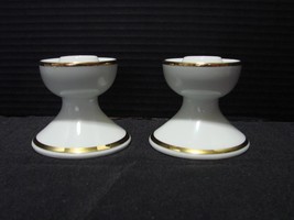 Pair  Winterling Marktleuthen  3&quot; Porcelain Candle Holders White W. Germany - £9.50 GBP