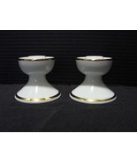 Pair  Winterling Marktleuthen  3&quot; Porcelain Candle Holders White W. Germany - $11.99