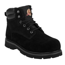 BRAHMA BRAVO II, MEN&#39;S LEATHER STEEL TOE WORK BOOTS Black 13 New With De... - £23.76 GBP