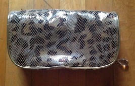 Cache Metallic Coin Purse  Make up Bag Faux Snake Skin Gold Silver Brown... - £9.49 GBP