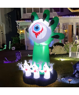 6.5FT Halloween Inflatables Outdoor Decorations with Green Ghosts Hand, ... - £42.48 GBP+