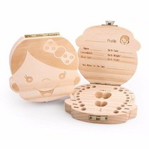 Baby Teeth Box - Milk Teeth Box Wooden Tooth Storage Box Organizer For K... - £11.77 GBP