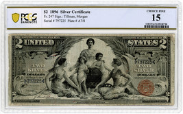 FR. 247 1896 $2 Silver Certificate PCGS Choice Fine 15 (Minor Discoloration) - £999.06 GBP