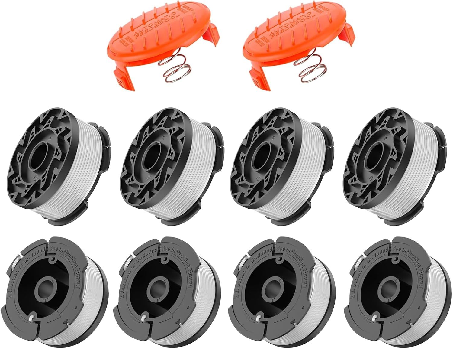 Af100 Weed Eater String With Black And, 8 Replacement Spool + 2 Cap + 2 ... - $38.98
