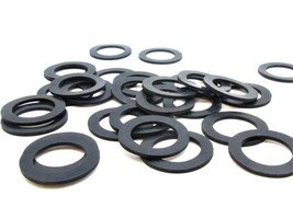 16mm id x 25mm od 1.6mm Thick  Black Rubber Flat Washers  Various Package Sizes - $10.32+