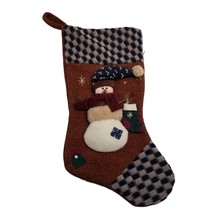 Christmas Stocking Plush Snowman Santa&#39;s Best Farmhouse Primitive Holida... - £14.34 GBP