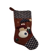 Christmas Stocking Plush Snowman Santa&#39;s Best Farmhouse Primitive Holida... - £14.10 GBP