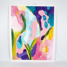 Original Abstract Art Painting on Paper Cheerful Bright Colorful  Acrylic 11x14e - £39.54 GBP