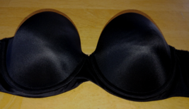 MAIDENFORM BLACK STRAPLESS UNDER-WIRE PADDED BRA-34D-BARELY WORN-NO STRAPS - $8.59