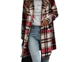 Women&#39;S 2023 Plaid Jacket Mid Length Trench Coat Winter Oversized Pea Co... - £51.94 GBP