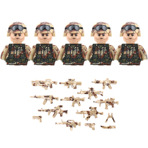 5PCS Military Building Blocks Solider Figures Toys Weapons Guns QKL-B-Gun - £18.52 GBP