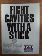 Trident Sugarless Gum Fights Cavities Warner Lambert Co 1987 Vintage Pri... - $8.90