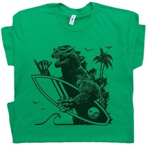 Dinosaur Surfing T Shirt Vintage Surf T Shirts Cool Surfer Tees 80s 70s ... - £15.00 GBP