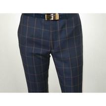 Men TALLIA Suit Wool Blend English Plaid Classic 2Button VDVA2SVX0013 Blue Brown image 9