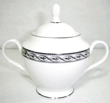 Gorham Brandywine Footed Sugar Bowl Lidded Platinum Trim USA New No Box - $34.90