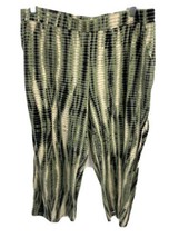 d&amp;Co. Beach Green and Black Print Knit Pull-on Pants, Women&#39;s Size XLP - $9.49