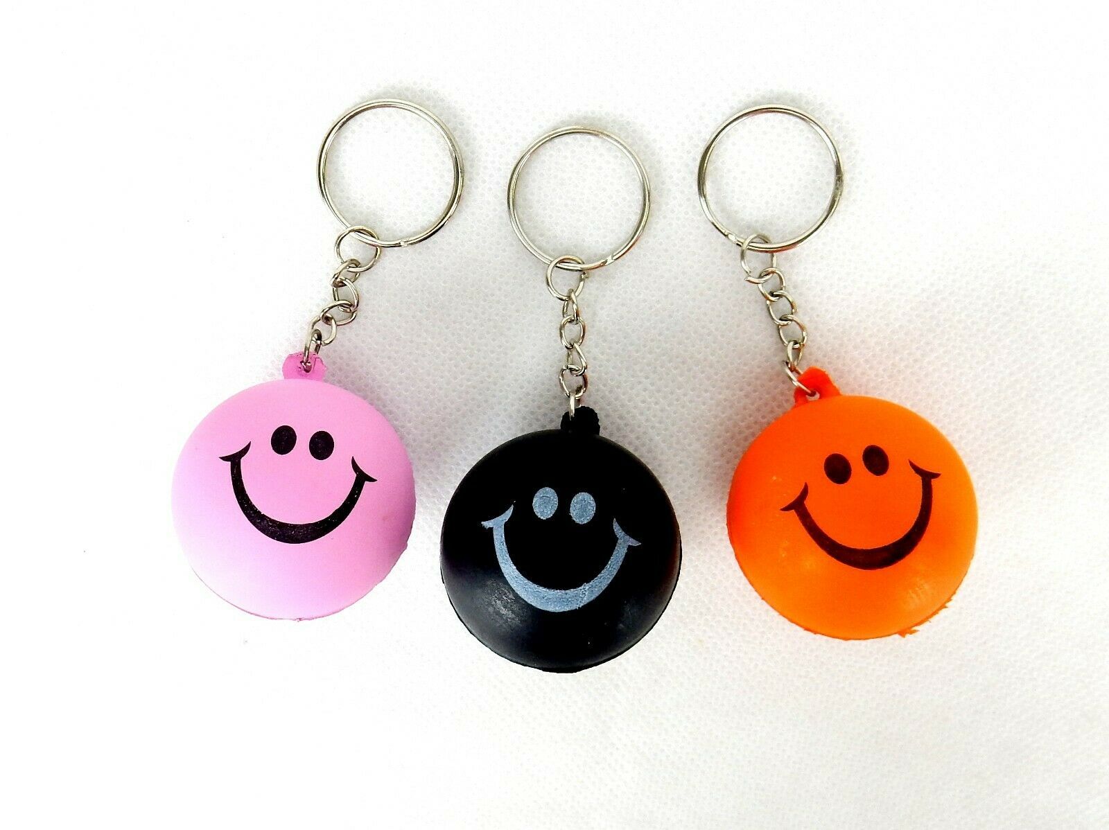 Stress Relief Key Chain, Smiley Face Gum Ball, Choice of 3 Colors, #LO2501 - $6.95