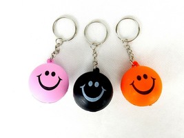 Stress Relief Key Chain, Smiley Face Gum Ball, Choice of 3 Colors, #LO2501 - £3.89 GBP