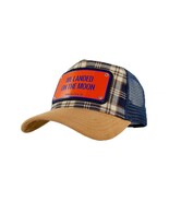 John Hatter We Landed On the Moon Brown Plaid Adjustable Trucker Cap Hat - €59,67 EUR