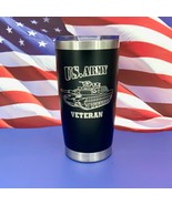 US Army Veteran Engraved Tumbler Coffee Cup Military Water  Insulated Tr... - £19.19 GBP