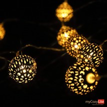LED Globe String Lights, Warm White Moroccan Lights - £19.18 GBP
