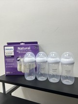 Philips AVENT Natural Baby Bottle with Natural Response Nipple Clear 9oz 4 Pack - £16.54 GBP