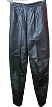 Vintage Black High Waisted Leather Pants Size 0 - £27.06 GBP