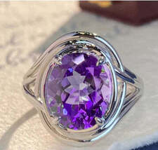 Amethyst Fashion Ring for Women – Open Mouth Design - $9.00